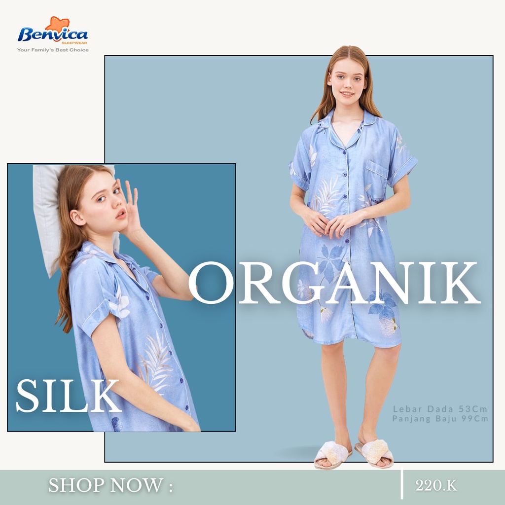 BAJU TIDUR DASTER KERAH KATUN ORGANIK SILK ADEM BANYAK MOTIF GREET