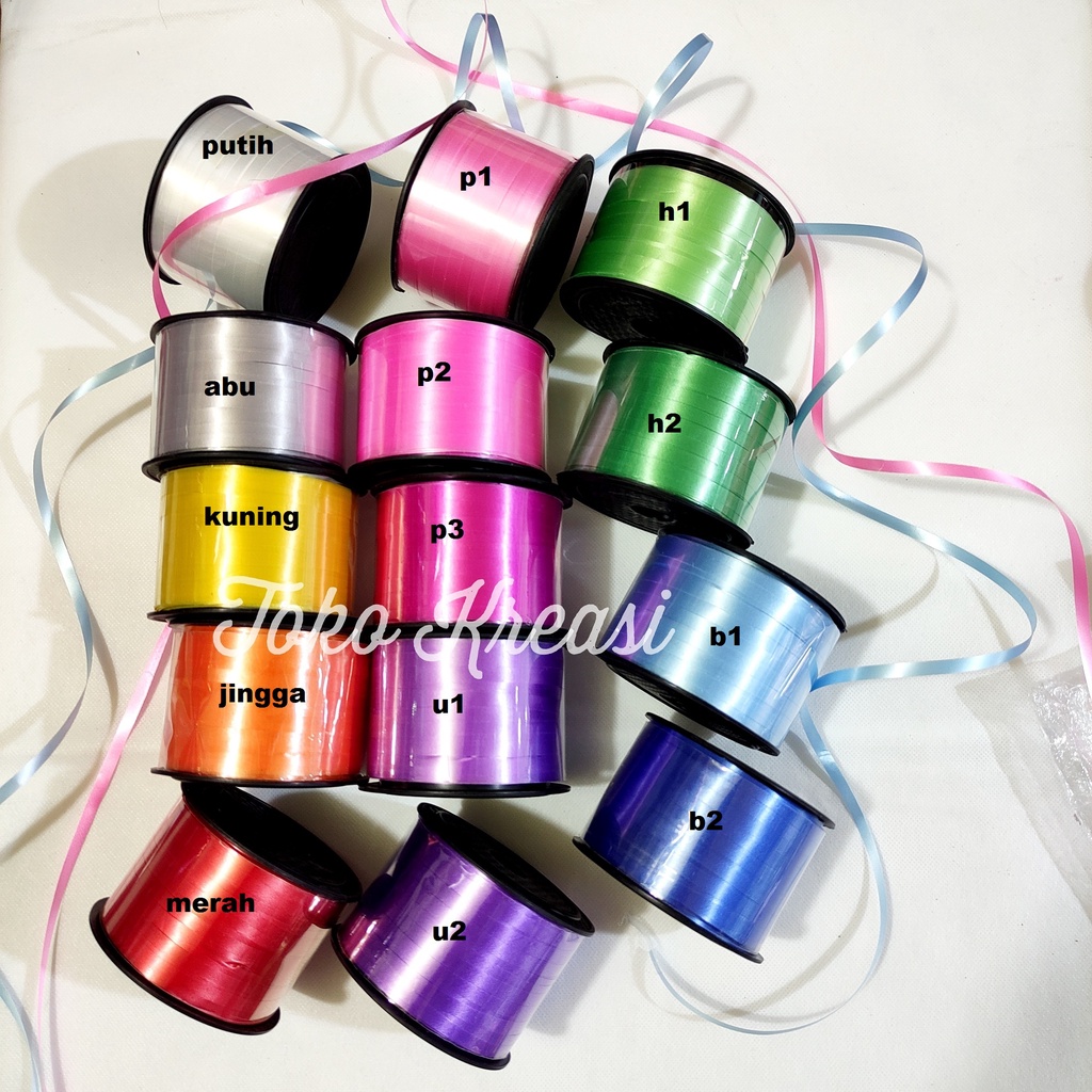 (Roll) Pita Ribon / tali balon / Pita Balon pesta curly / curly ribbon balloon 100m