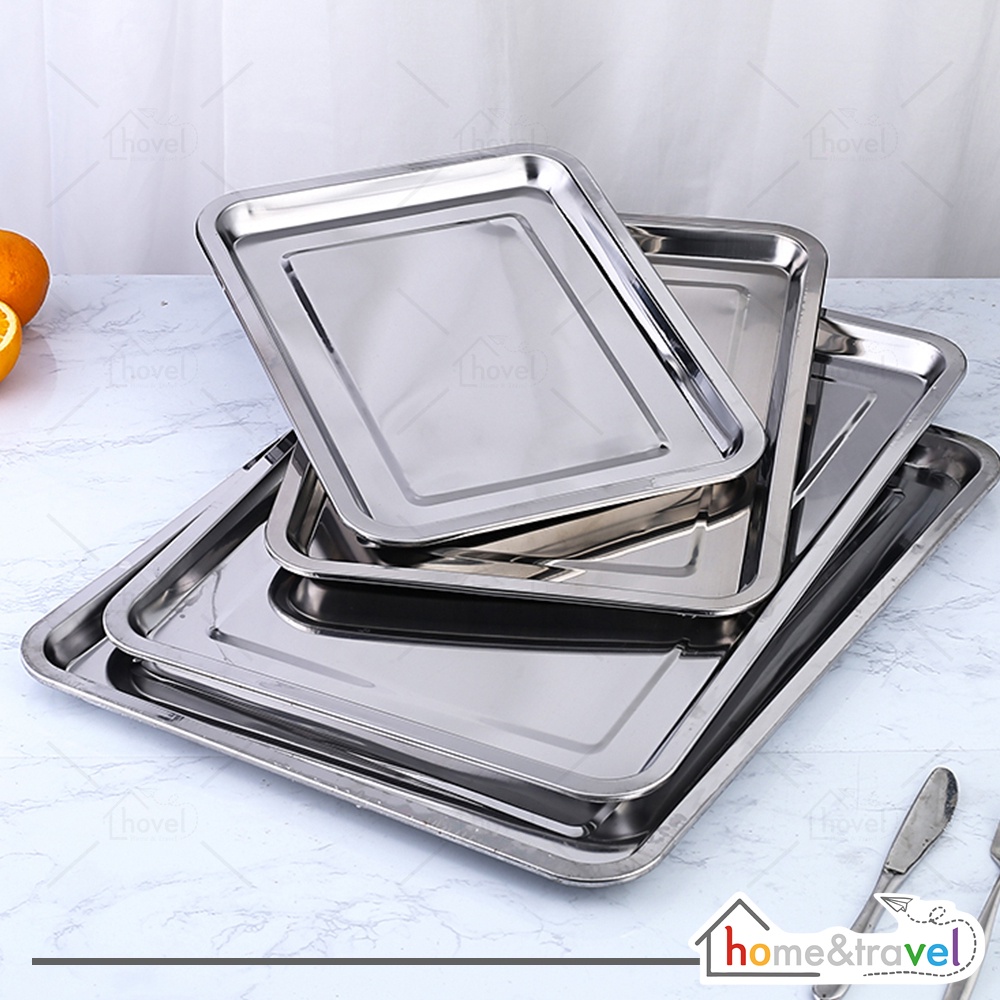 HOVELSHOP Nampan Baki Stainless Persegi Baking Tray Tatakan Saji Anti Karat