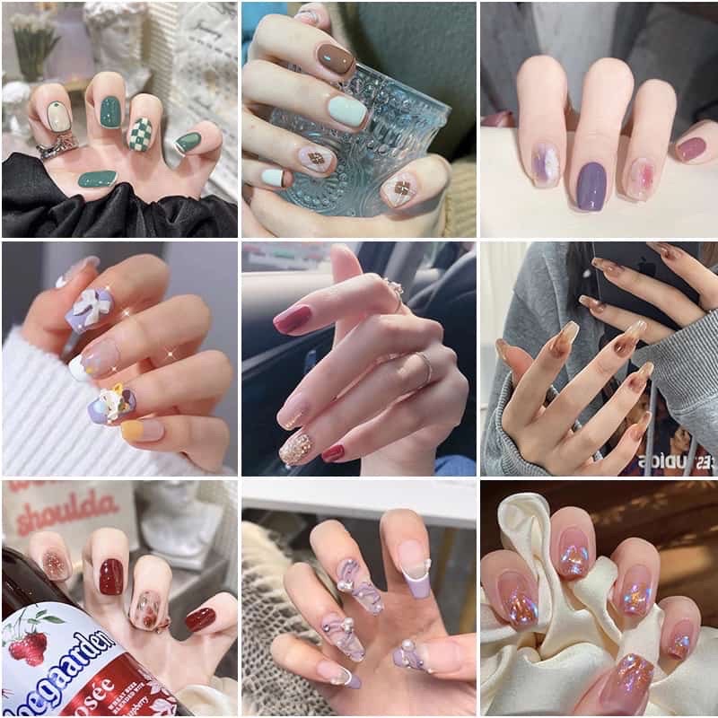 Kuku Palsu Dan Lem Fake Nail Art 3d Kuku Palsu Tahan Air Kotak Free Lem 2gr