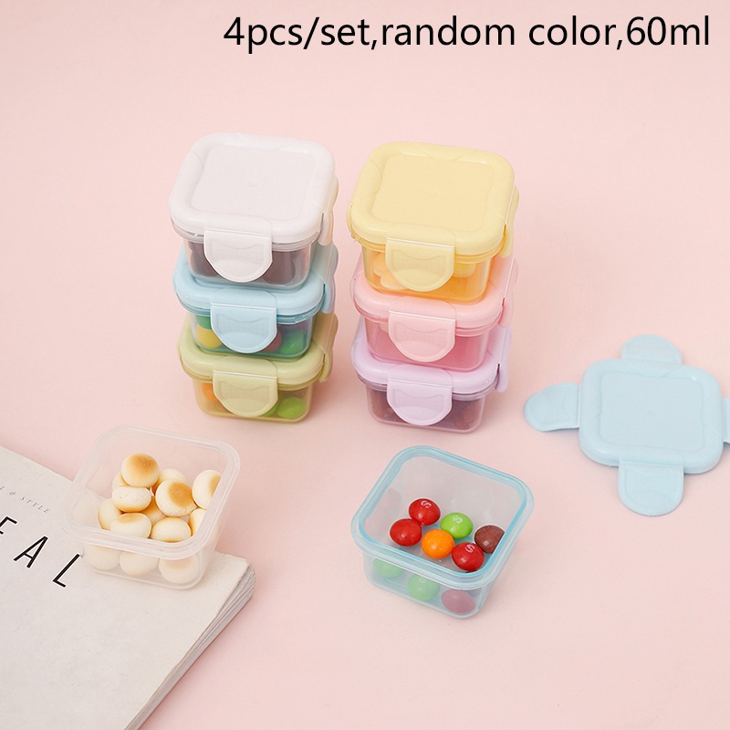 4 Pcs Kotak Penyimpanan Makanan Ukuran 60ML Untuk Dapur