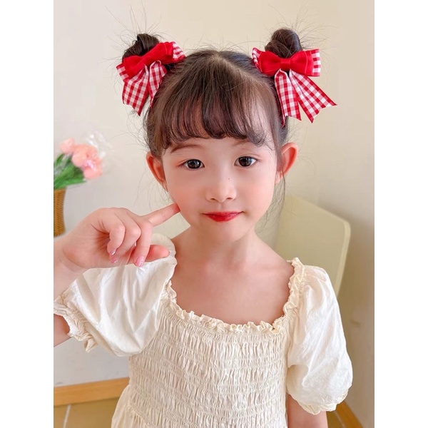 Delunashop_Acc Jepit Rambut Anak Model Pita Hairpin Rambut Cewek HairClips Perempuan Bisa COD motif renda yg cantik Dan unik harga per 1 pasang isi 2 pcs motif strawberry