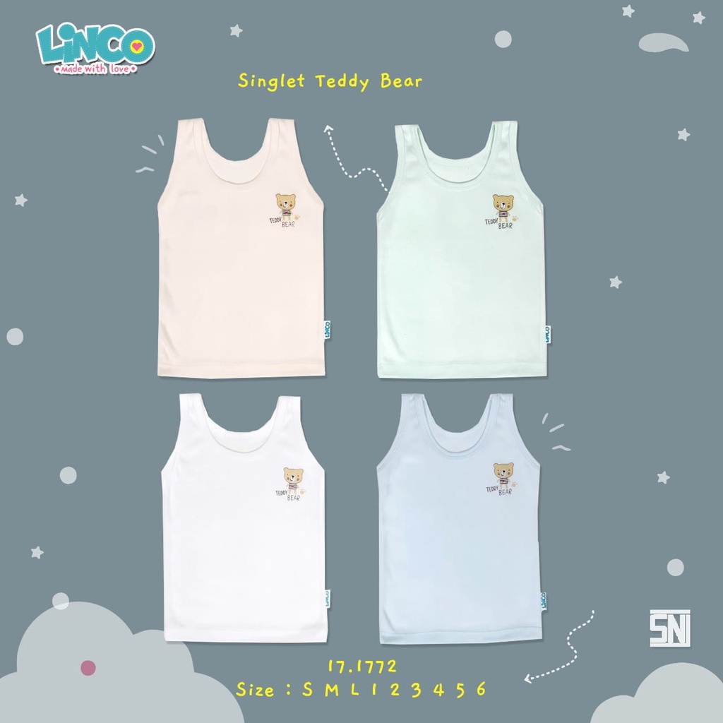 LINCO singlet Premium Warna Motif Baby - anak / isi 1 pcs