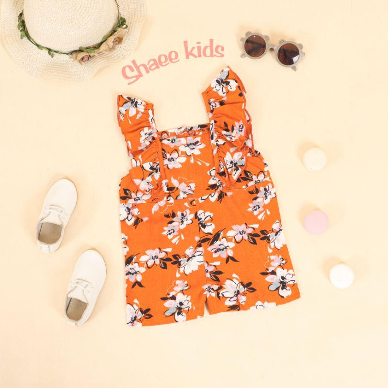SHAEE KIDS Jumpsuit Anak Perempuan Flower Rayon Premiun 6bln-1tahun