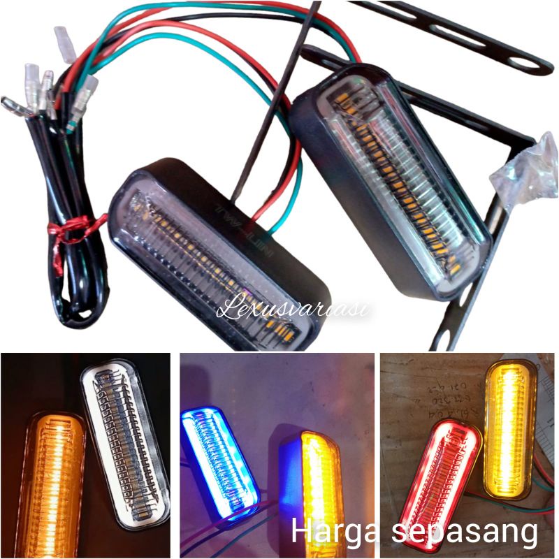 LAMPU SEN CLASSIC RUNNING BREKET CODE008 2WARNA/sen running universal/untuk semua motor