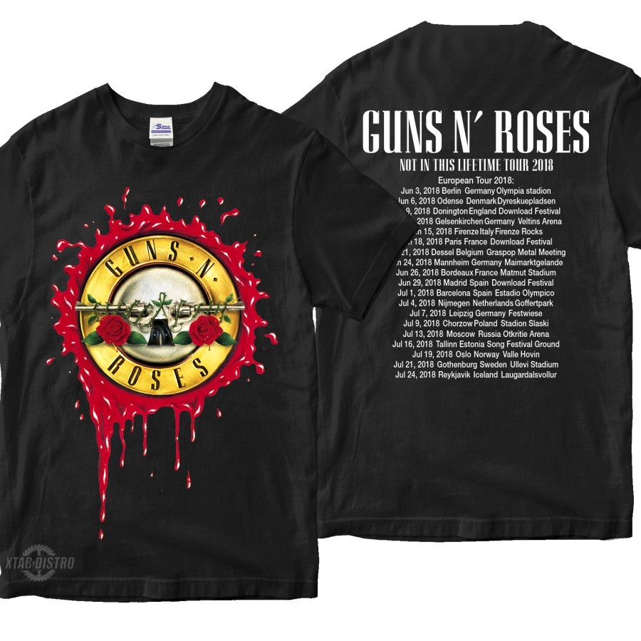 Kaos GUNS N ROSES TOUR 2018 Kaos Band Guns Roses Gnr November Rain