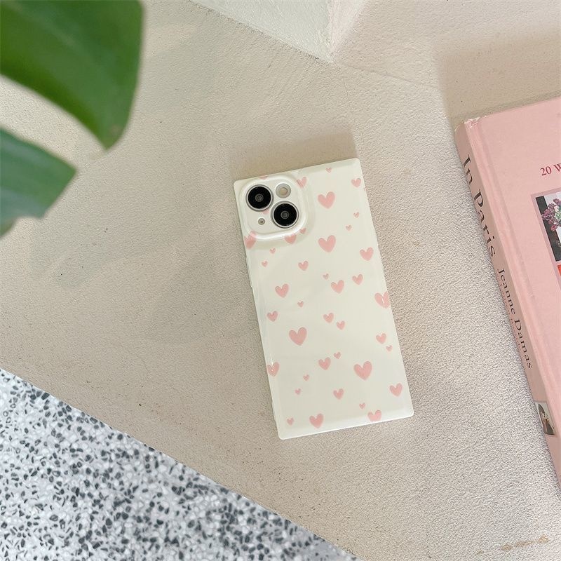 Casing Soft Case Motif Hati Pink Untuk IPhone 12 13 14 11 Pro Max Gghhb