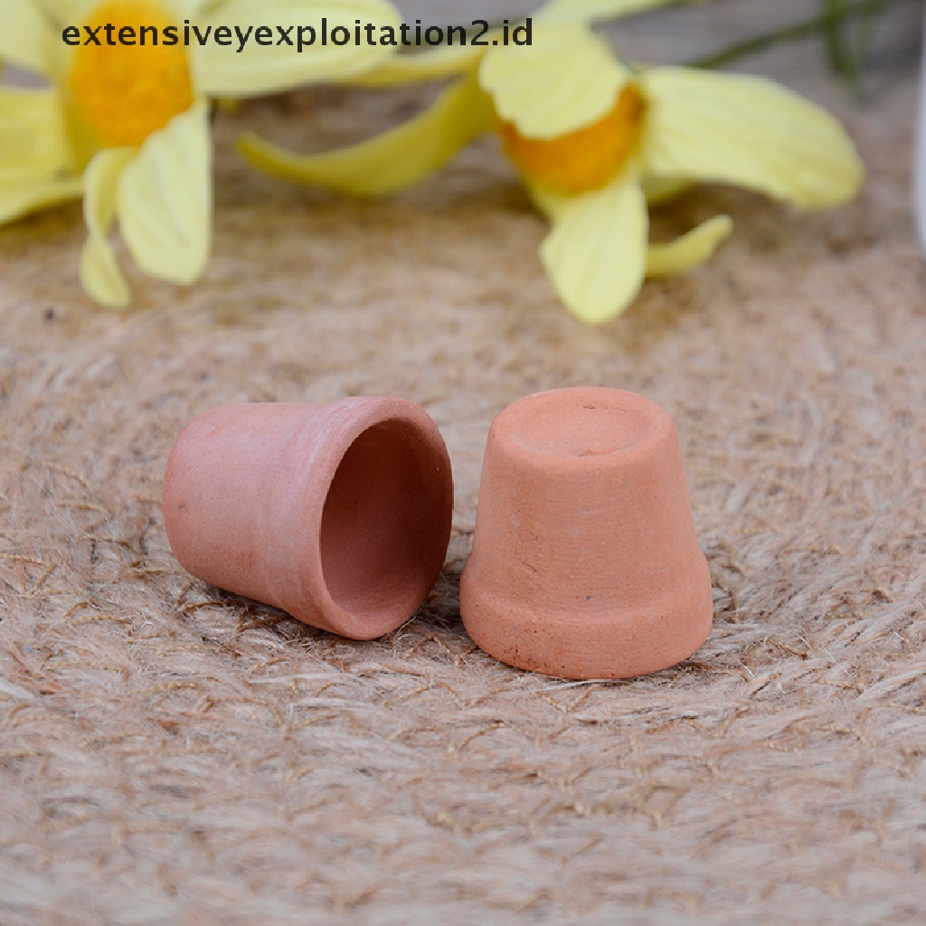 12 Pcs Miniatur pot Bunga Tanah Liat Merah handmade Untuk Rumah Boneka 1: 12