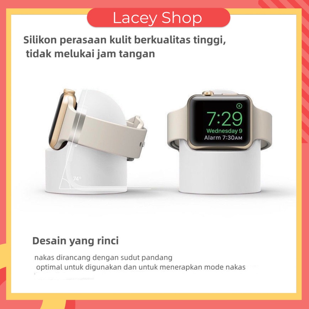 Charger Standing Jam Tangan iWatch 1 2 3 4 5 6 7 SE Bahan Silikon