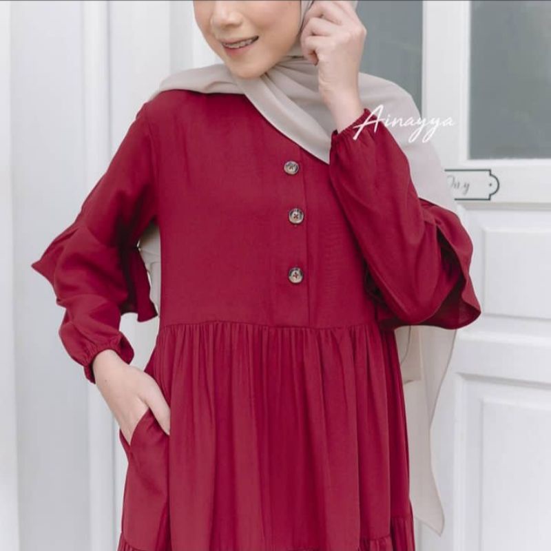 PRELOVED ALMIRA DRESS BY AINNAYA.ID JAVINA KALEELA LNW HIKMAT NADEEA.ID GAMIS MUSLIMAH BAJU MUSLIMAH