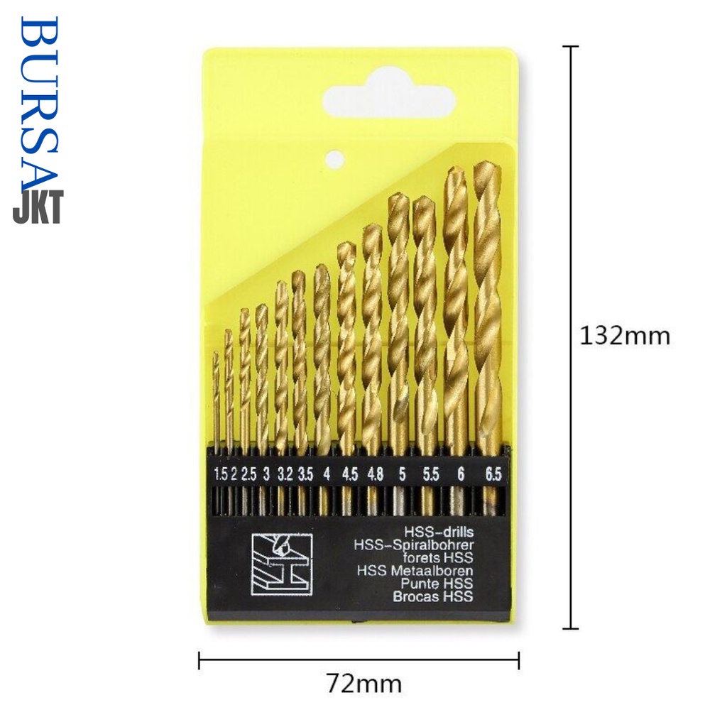 MATA BOR BESI HSS STEEL TITANIUM TWIST DRILL SET