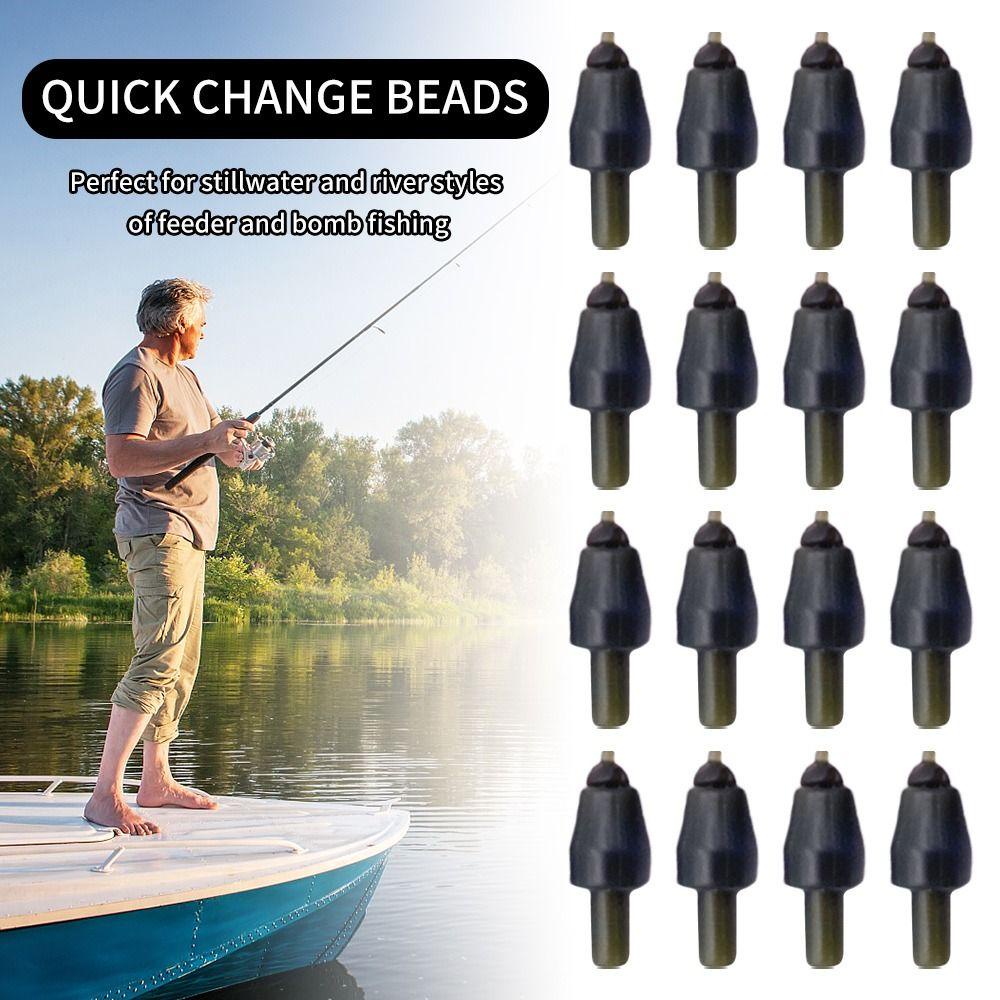 Preva 20pcs Pengumpan Memancing Ikan Gurame Peralatan Tackle Perubahan Cepat Manik-Manik Mengubah Kait Panjang Terminal Bead