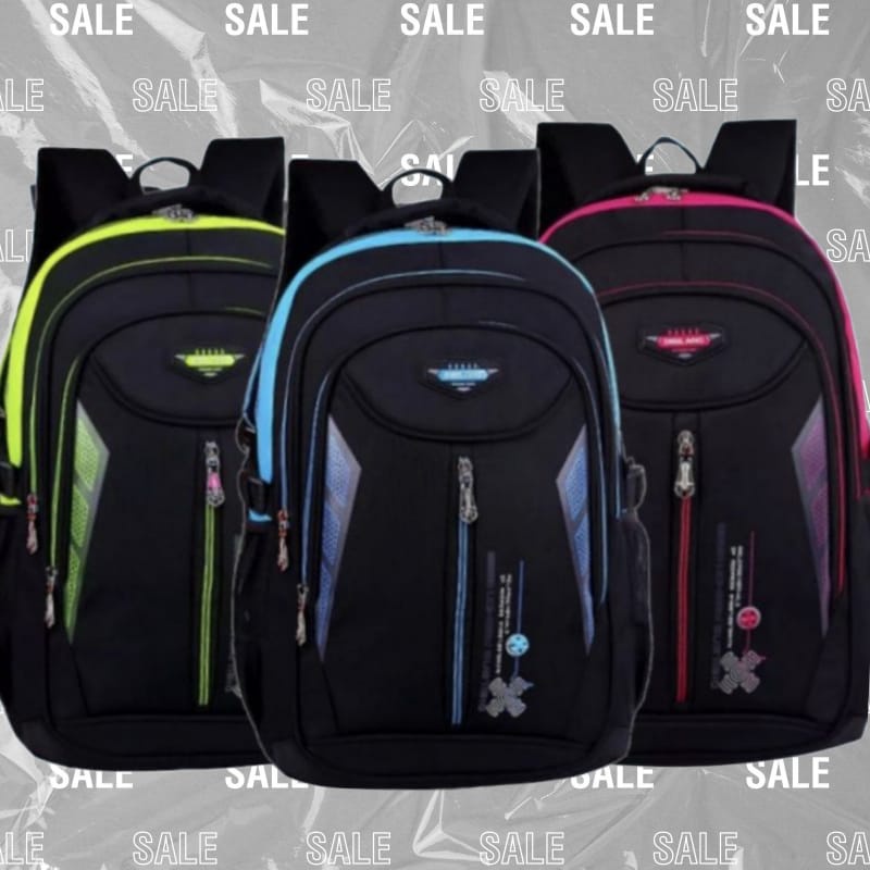 Tas Ransel Corak Disilang Unisex Tas Backpack Sekolah Kuliah Kerja