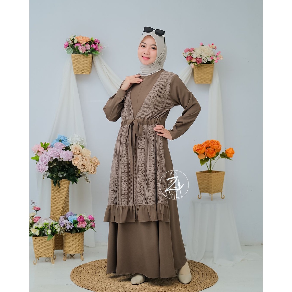 GAMIS ALEEMA ori ZR dress brokat terbaru ibu anak couple series pesta kondangan hajatan seragaman