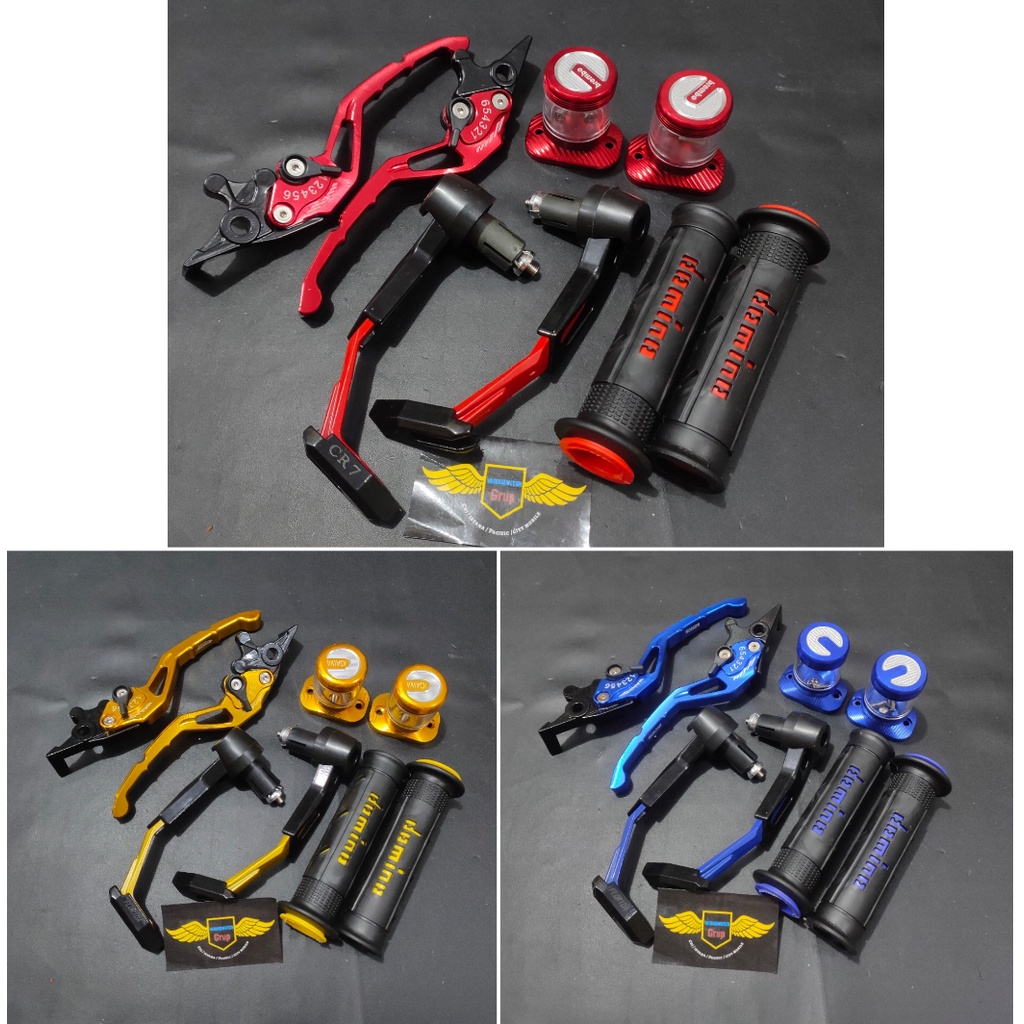 Handle Nmax rem variasi model sisik plus grip domino sisik plus 2 tutup minyak kaca plus proguard robot