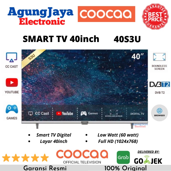 PROMO SMART TV COOCAA 40S3U 40 INCH LED TV DIGITAL YOUTUBE (CILEGON SERANG)