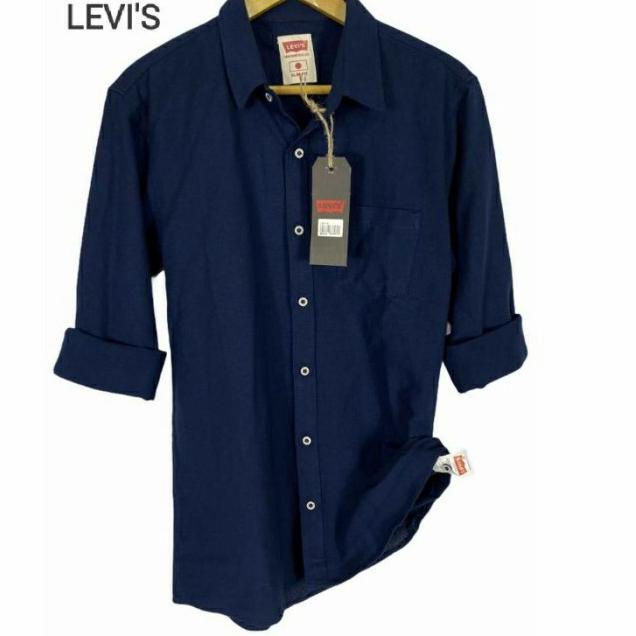 Kemeja Levis Original Import Baju Kemeja Pria Kemeja Panjang Levis Ori - Hijau Army, M