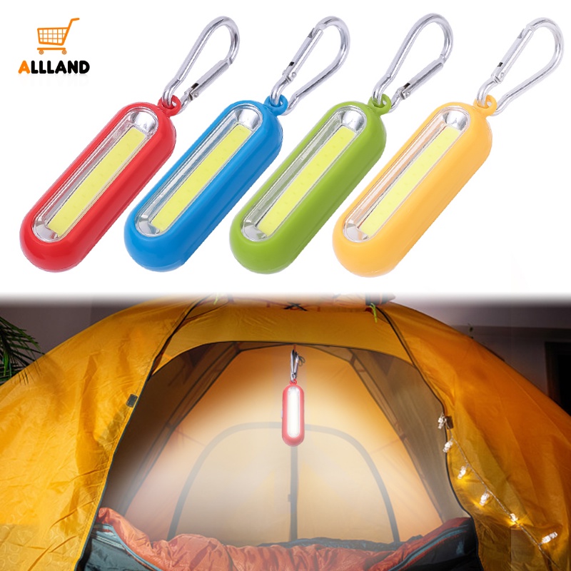 1pc Senter COB Mini Portable Multifungsi Bahan Plastik ABS Dengan Gantungan Kunci Untuk Camping