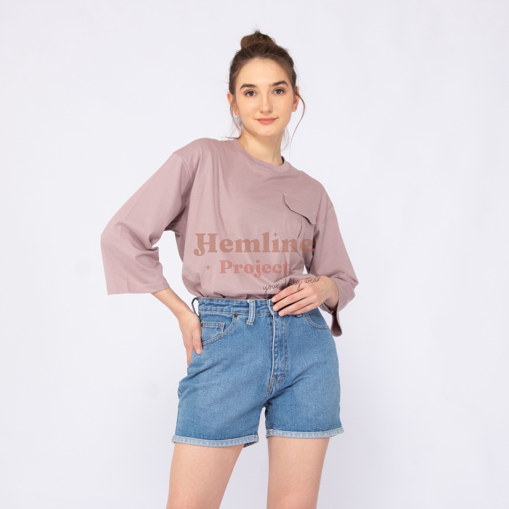 Haura Oversized Plain Top Lilac