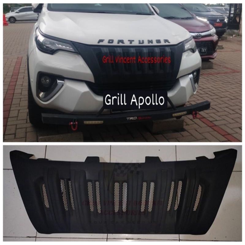 Grill apollo prado fortuner VRZ/G/SRZ/TRD 2016-2019 full hitam doff Gril