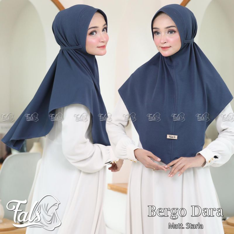 (Ori Fals) BERGO DARA •jilbab instan jersey starla•kerudung pet tali