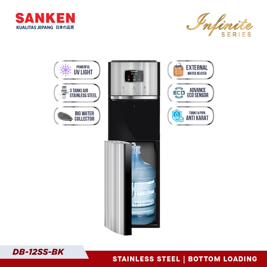 Sanken DB-12SS-BK / DB12SSBK Dispenser Infinite Series Bottom Loading Premium