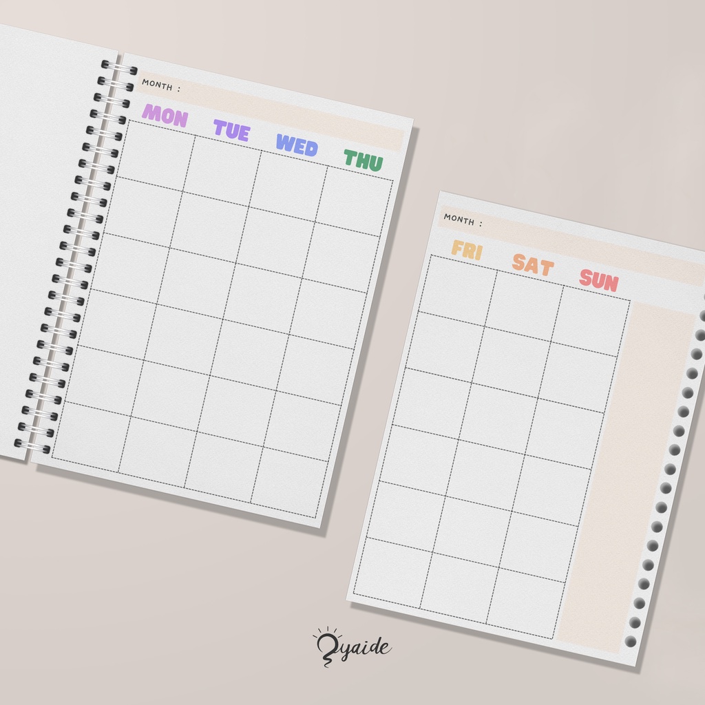 

Monthly Planner Catatan Rencana Agenda Bulanan A4 A5 B5 Potrait