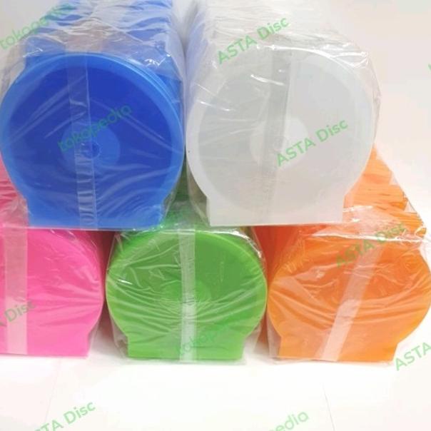 Tempat CD / DVD Bahan Plastik Bentuk Oval isi 50 pcs - Merah Muda