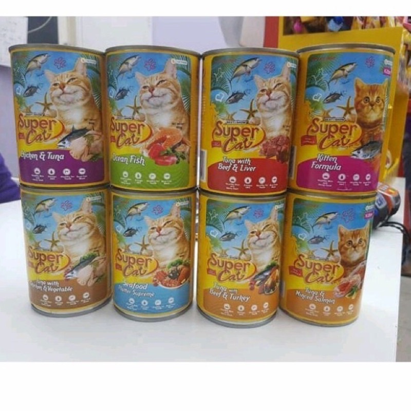 Supercat kaleng 400gram WETFOOD Supercat addult dan kitten