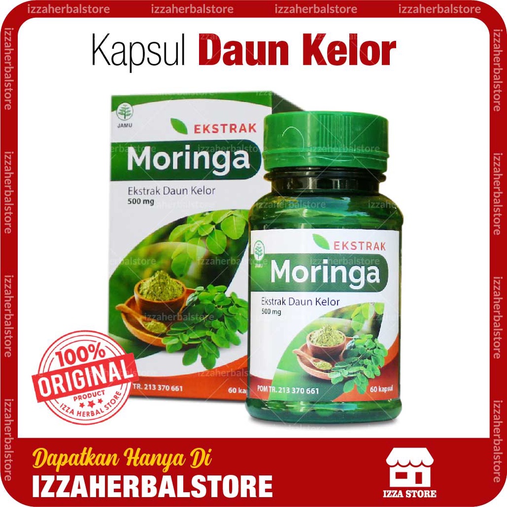 Kapsul Daun Kelor MORINGA Kemasan 60 Kapsul Asli Original Bpom