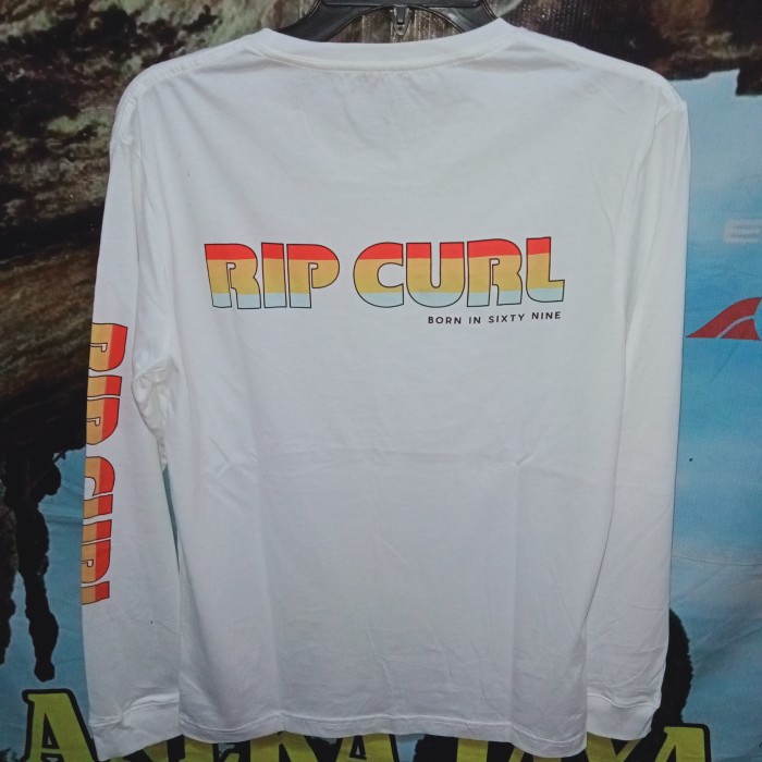 Kaos ripcurl wanita putih lengan panjang original