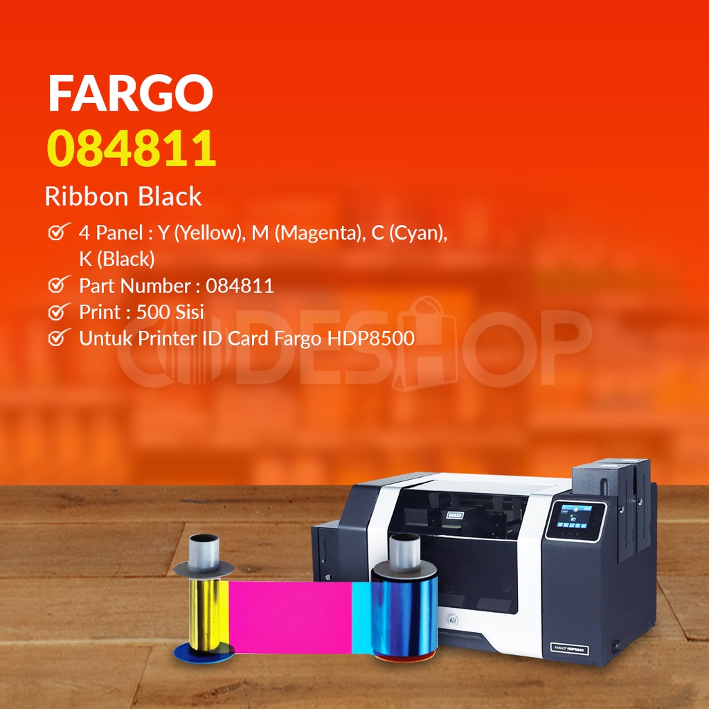 Tinta Ribbon Warna FARGO 084811 Printer ID Card