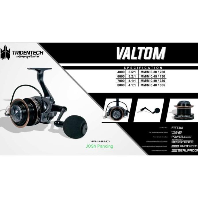 Reel pancing Laut Tridentech Valtom 7000 Kuat Seal Anti karat