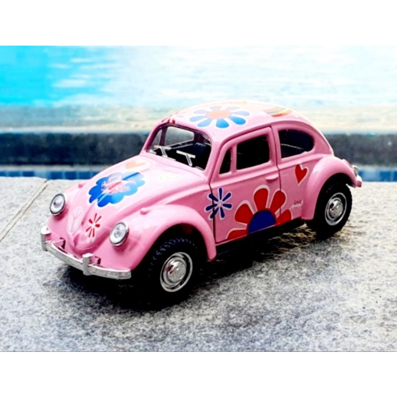 Diecast Metal Murah Volkswagen Classical Beetle - VW Kodok - Mobil Klasik Skala 1/32 Miniatur Mobil Mobilan Pajangan