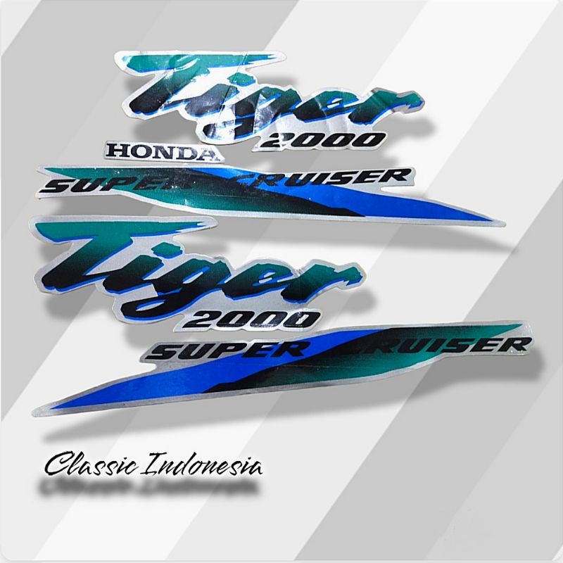 Sticker Lis Striping Honda Tiger Lawas Tiger Lama 2000 biru