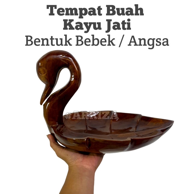 Tempat Buah Kayu Jati Model Angsa Bebek