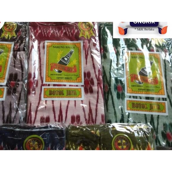 Promo Sarung Goyor Cap Botol Java, Sarung Goyor Print Motif Goyor Boto - Hitam