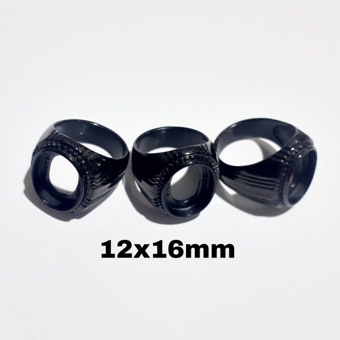 Cincin Ring Emban Titanium Hitam Tanam - 7