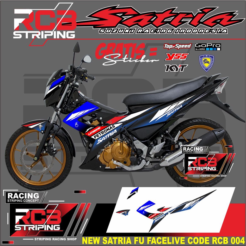 Striping Satria Fu / F 150 New Facelift FL 2013 2014 2015 Satria F 150 New Facelift  RCB 004