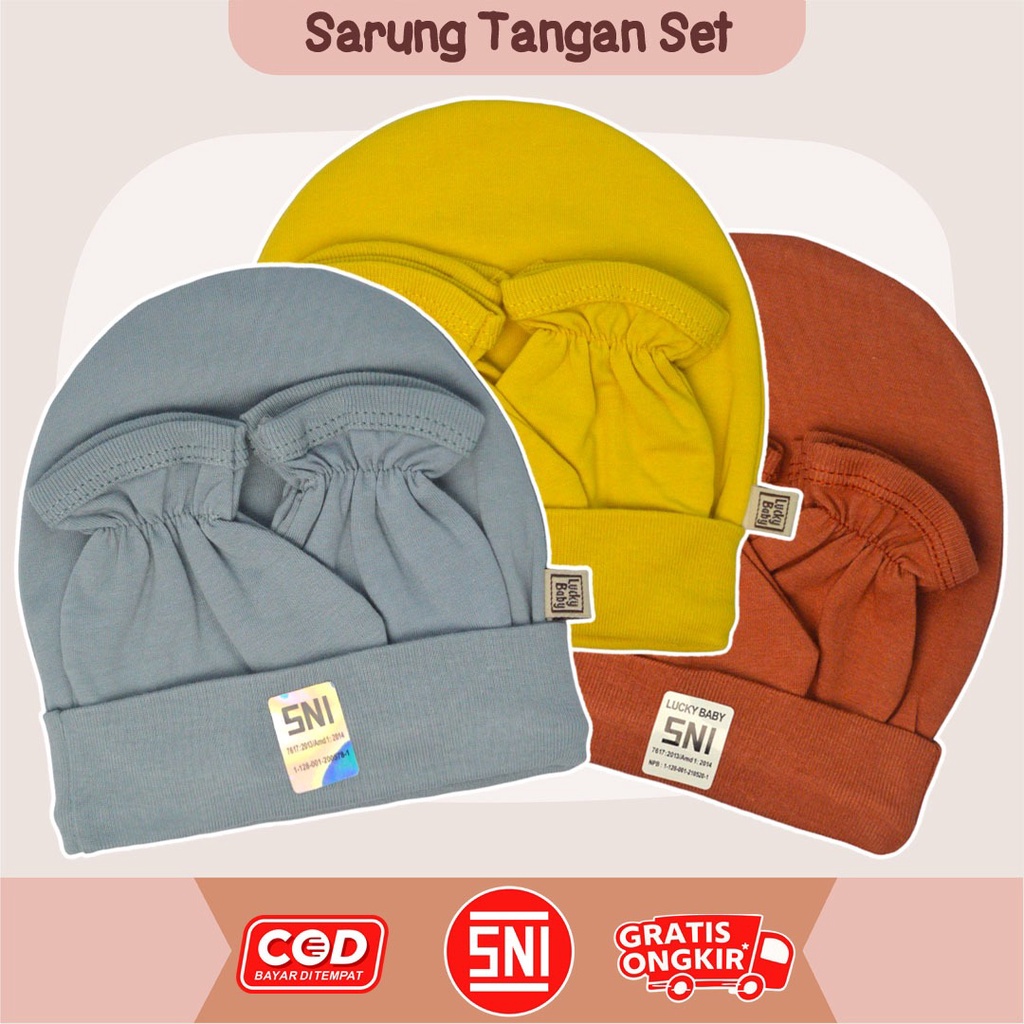 TOPI SARUNG TANGAN DAN KAKI LUCKY BABY PREMIUM