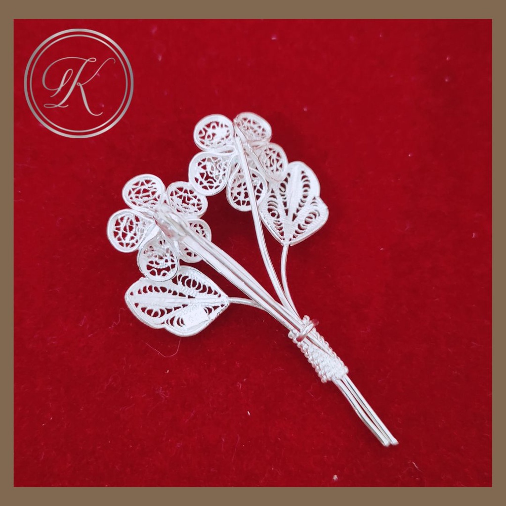 BROS PERAK 925  MODEL BUKET BUNGA SILVER KOTAGEDE JOGJA