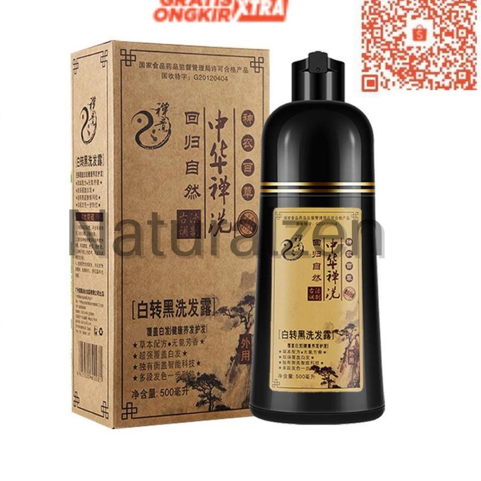 ︽ Sampo dewa cat rambut natural zen untuk semir uban menjadi HITAM Herbal BIG SALES 3591 ❁