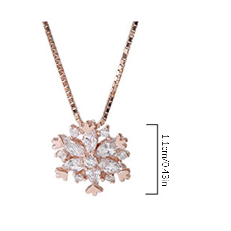 Fancyqube Kalung Rantai Klavikula Bahan 925 Silver Dengan Liontin Snowflake Zircon Untuk Wanita