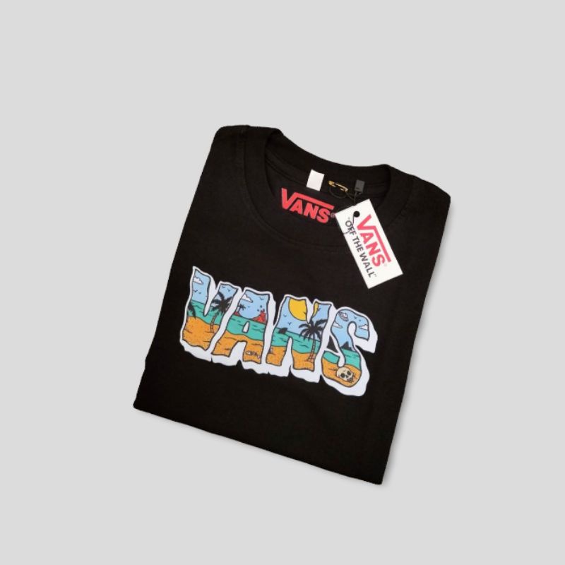 baju anak kaos anak vans ocean beach text katun combed 24s super soft handfield .
