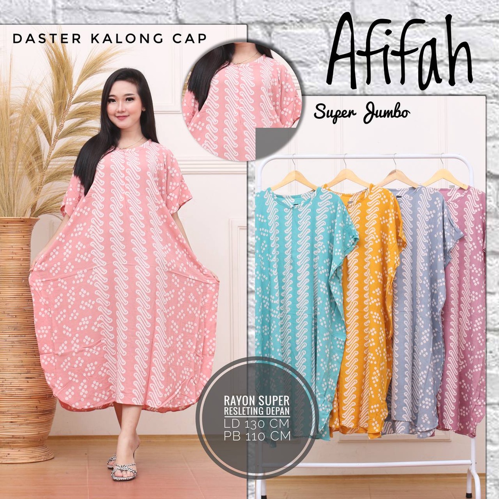 Daster Jumbo Lowo Kelawar Wanita Bahan Rayon Tebal Cap Cetak Malaman