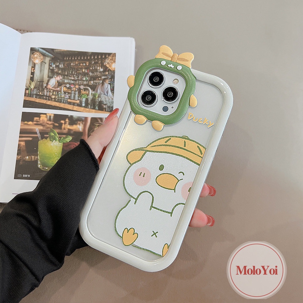 Soft Case Tpu Motif Kartun Bebek Monster 3D Untuk iPhone 11 13 12 14 Pro Max 7Plus 6Plus 6 7 8 14 6s Plus X XR XS Max SE 2020