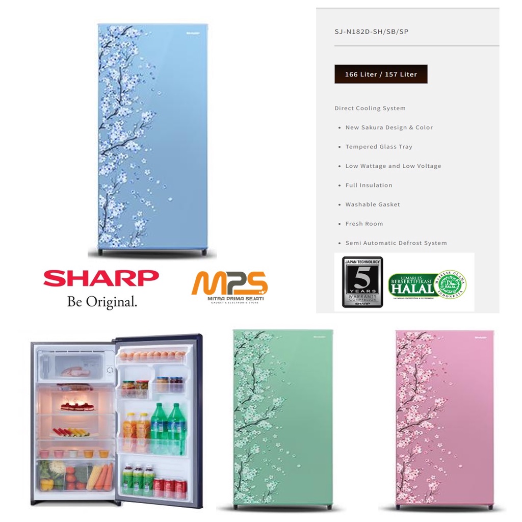 Kulkas 1 Pintu Sharp SJ -N182ND - 157 Liter (Net)