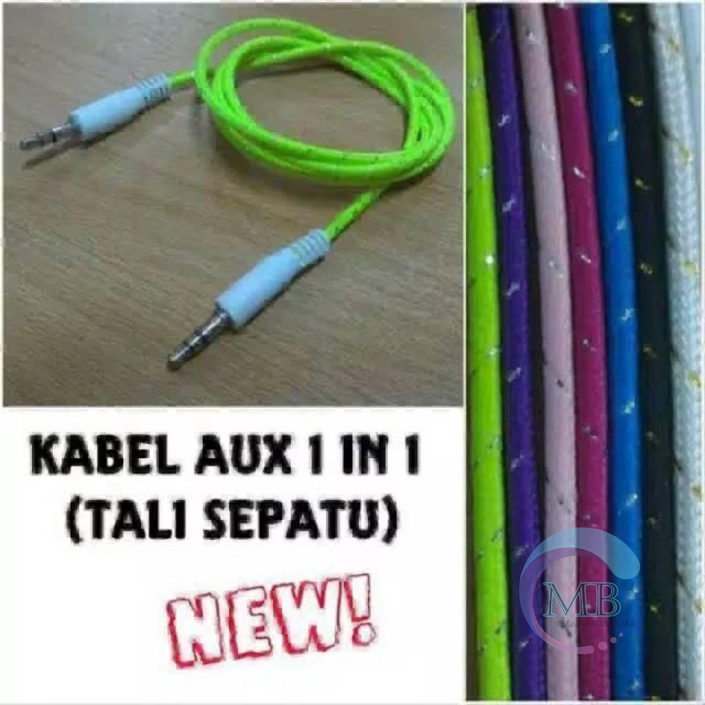 macaron kabel AUX 1 KE 1 - macaron kabel JACK AUDIO 3.5mm  KE Jack audio 3.5mm MODEL TALI SEPATU MB3917