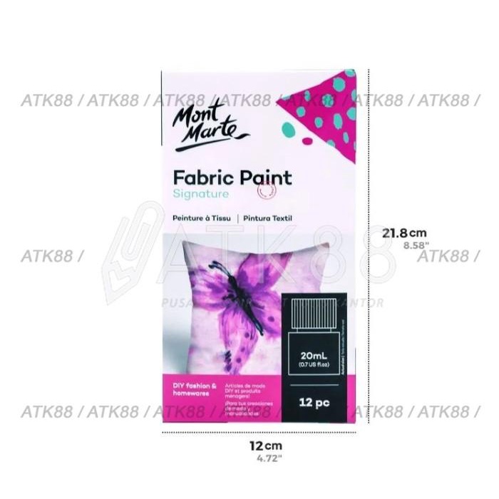 

Cat Kain Set Fabric Paint Signature 12Pc X 20Ml Mont Marte #Pmhs0076 Best Seller