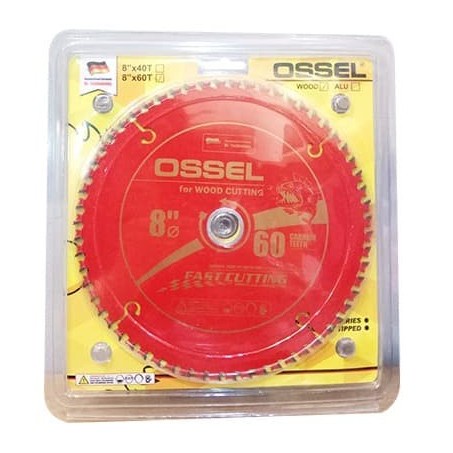 OSSEL MATA GERGAJI POTONG KAYU 8" X 60T CIRCULAR SAW MODEL TANDUK